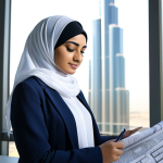 피부 미용 자격증 학원 선택 기준 - **Professional Arab Architect:** "A professional Arab female architect, wearing a hijab and modest b...