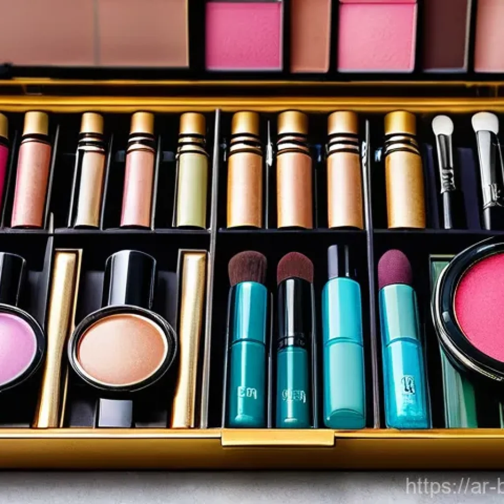메이크업 아티스트를 위한 시간 관리법 - **Prompt 1: The Meticulously Organized Makeup Kit**
    "A vibrant, highly detailed flat-lay photogr...
