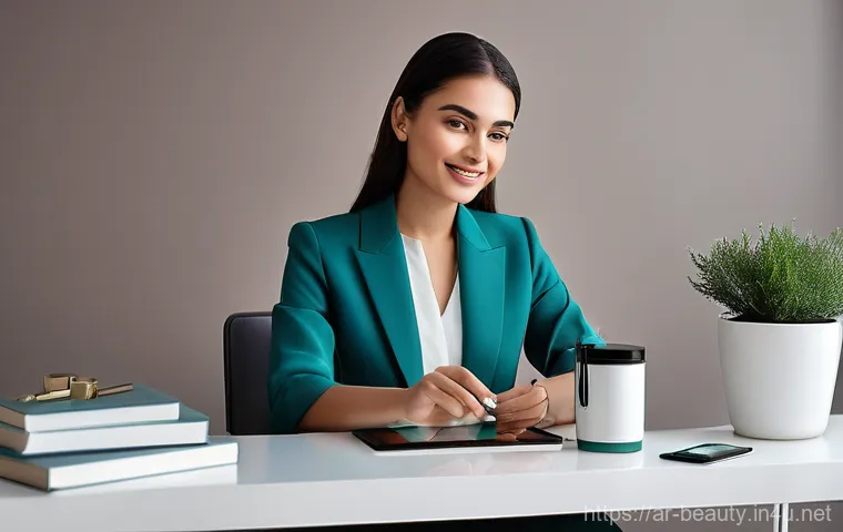 메이크업 아티스트를 위한 시간 관리법 - **Prompt 2: The Focused Artist and Content Client**
    "A close-up, natural light portrait of a fem...