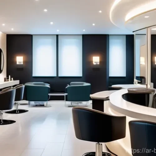 미용사 스케줄 관리 방법 - **Modern Salon Efficiency:**
    An elegant and pristine modern hair salon interior. The lighting is...