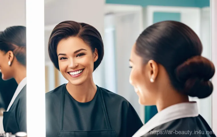 미용사 스케줄 관리 방법 - **Modern Salon Efficiency:**
    An elegant and pristine modern hair salon interior. The lighting is...